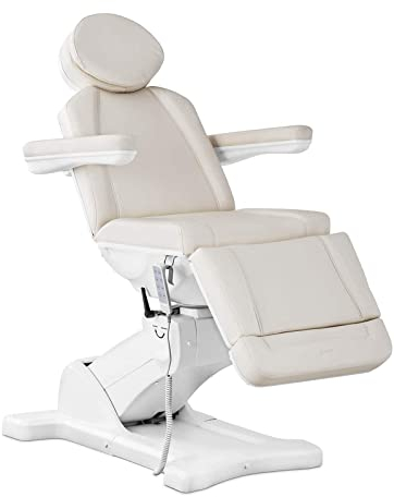 Physa Elektrische Kosmetikliege 4 Motoren 350 W 180 x 61 x 65-97,5 cm 150 kg leinenfarben/weiß Behandlungsliege Kosmetikstuhl Therapieliege