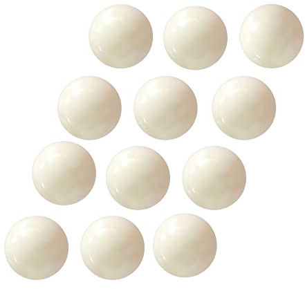 DOJA Barcelona | Tischkicker Bälle 34 mm | Paket 12 | Weiß Kickertisch Ball | Tischfussball Bälle | Mini Fussball Kickerbaelle | Tischkicker Profi/Kinder Kickerball | Kugeln Fußballspiele
