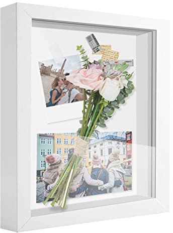 sunmeg Cornice 3D Profonda Cornice A4 Cornici per Foto per Oggetti fino a 3 cm- Cornici di Forma Quadrata da Hppendere a Parete o da Scrivania