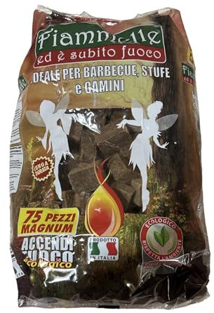 Generico Accendifuoco a Cubetti o Fiammiferi Ideali per Barbecue Stuffe Camini Accendi Fuoco (75 Cubetti Magnum)