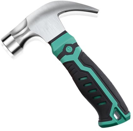 Marteau de 226,8 g, petit marteau arrache-clou de camping, petit marteau pour accrocher des photos, bois (marteau vert)