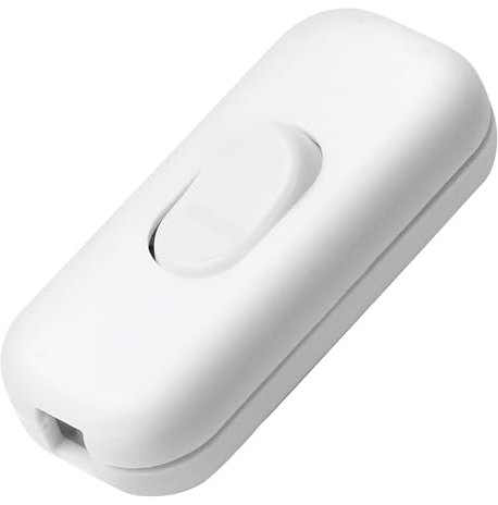 Interruttore Torpedo Bi-Pole, 6A 250V Bipolare a 2-3 Poli, Bilanciere per Piccoli Elettrodomestici e Lampade da Scrivania (Bianco)