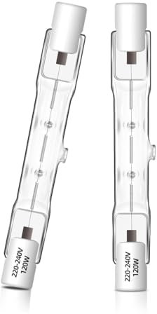 Unibulb Halogen Floodlight Light Bulb R7S J78 78mm Linear 2250 lumens 120W 2900K (Warm White) Dimmable - Pack of 2