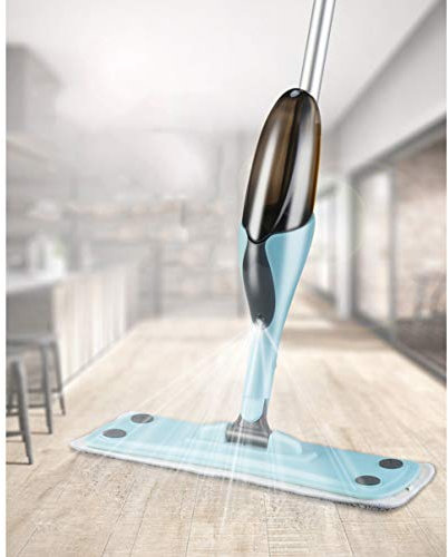 WRITWAA 360grado Fregona Aerosol Trapeador De Microfibra Mango Giratorio para Hogar y Cocina