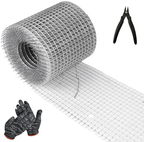 LEKEFETO 20 cm x 6 m Nagetiertrådnät: 304 rostfritt stål råttrådgaller metallnät, 0,6 cm trådgaller finmaskigt, trådnät finmaskigt, för skydd mot gnagare, hålfyllare, skydda plantor
