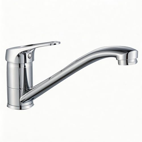 BELZ Rubinetto Lavello Cucina, Miscelatore Cucina Monocomando Girevole 360°, Rubinetti Cucina con Cartuccia in Ceramica & Tubo da 60cm, Ottone Cromato Anti-Corrosione per Spüle Cucina