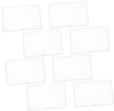 PLAFOPE Boîte de Rangement Plate Transparente pour Cartes de Visite en Plastique, Compacte et Portable, Lot de 8, pour Expositions et Usage Professionnel