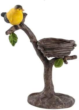 Vintage Teelichthalter mit Vogelnest-Design, Dekorative Kerzenhalter aus Kunstharz, 20,5 x 14,5 x 9,5 cm, für gemütliche Atmosphäre