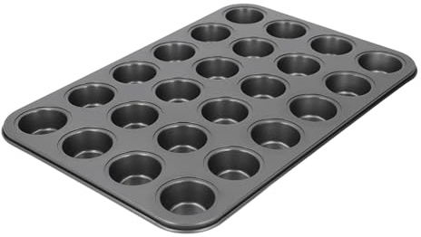 Yctze Moule à Muffins Antiadhésif en Carbone de 24 Tasses-Cuisson de Cupcakes, Crêpes et Muffins Ronds-plaque de Cuisson Durable, Polyvalente et Facile à Nettoyer, Utilisation en Cuisine à Domicile