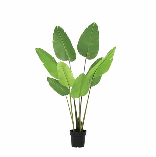 Strelitzia Nicolai konstväxt 155 cm – paradisfågelblomma dekorationsväxt – vårdande fri inomhusväxt för vardagsrum kontor och receptionsområde