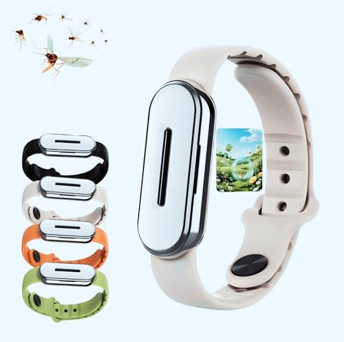 Långvarigt 90-dagars myggavvisande armband, växtextraherat kraftfullt skydd, justerbart (14-20 cm) armband, fri från DEET-, vattentätt och svettbeständigt, lämpligt för vuxna och barn (vit, B)