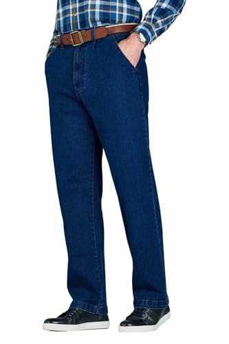 Chums Men's HIGH-Rise Denim Elasticated Stretch Cotton Jean Indigo 48W / 27L