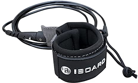 iBOARD Surfboard-Leine, gerades Seil, Einzeldrehung für Longboard, Paddleboard, Surfboards, 5 mm, Ersatz für 6/7/8/9 FT, Schwarz und Blau