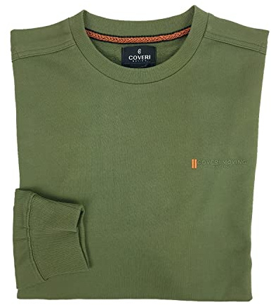 Coveri Felpa Chiusa Girocollo Paricollo Uomo Sportiva 100% Cotone Garzato M L XL (XL - Militare)