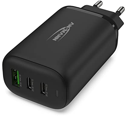 Ansmann 3-Port USB Charger 65 W - Quick Charge 3.0 Power Delivery Profil 4 superschnelles Ladegerät mit intelligenter Ladesteuerung für Laptop, Smartphone, Tablet, Go Pro, etc.
