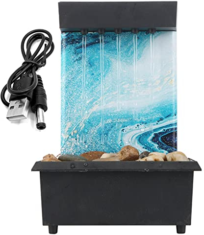 Rwoora Fontaine à boule de table, fontaine à eau en pierre irrégulière d'intérieur pour la relaxation, décoration de maison/bureau, méditiation, résine d'eau, cadeau de pendaison de crémaillère,