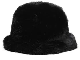 QUEEN HELENA Cappello con Pelo Morbido Berretto con Pelliccia Peloso Caldo Donna CP303 (IT, Testo, Taglia Unica, Nero)