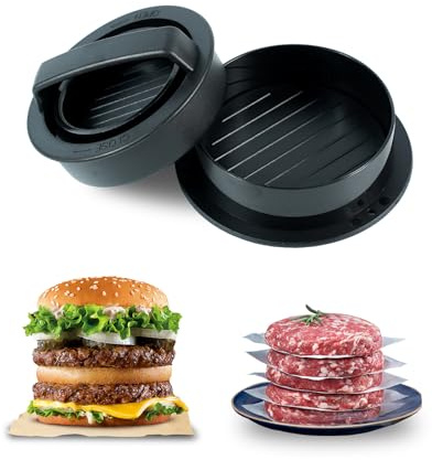 Koweea Burger Maker, Slider Burger Press 3-in-1 Non-Stick Stuffed Hamburger Patty Maker for Home Cooks and Burger Lovers, Includes 100 Silicone Sheets