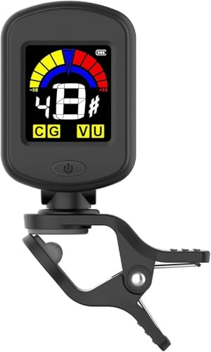 AUPHY Rechargeable Guitar Tuner Clip-on Tuner, HD Colour Screen - With Guitar, Ukulele, Violin & Chromatic Tuning Modes (Type-C cable not included) (Green)