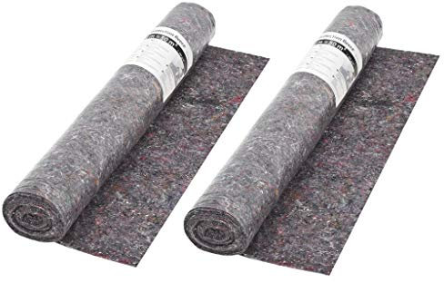 Brokky Telo Protettivo per Pittori Antiscivolo 2 pz 50m 180g/m² Grigio-Bobina in Tessuto Non Tessuto, Rotolo di Feltro con Pellicola Antiscivolo, Indicato per Proteggere i Pavimenti