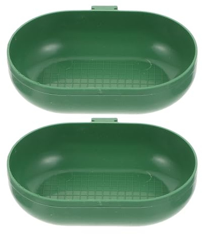 VICASKY Bañera de Plástico para Pájaros Canarios y Loros, 2 Piezas Diseño de Gancho, Fácil Instalación y Uso Seguro para Jaulas y Bañeras