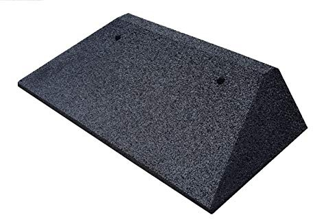 bepco trottoarkantsramp + dubbelsidig lutning, L x B x H: 50 x 25 x 4 cm av gummi (svart) uppkörningsramp, dörrtröskelramp, med inbyggda brickor för fastsättning