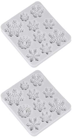 HEMOTON 2 Pièces Moule en Silicone Flocon De Neige Petit Gâteau en Silicone Moules à Gâteaux pour La Cuisson Moules à Glaçons Gâteau De Gel De Silice Truquer Accessoires