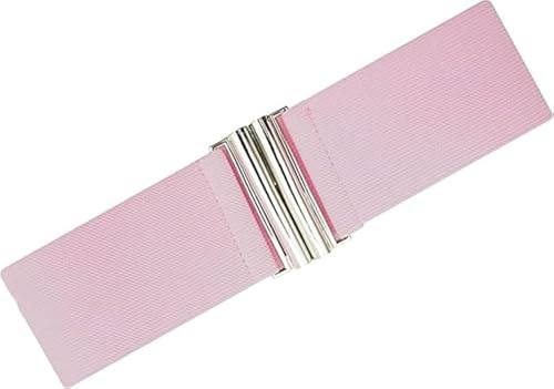 Ro Rox Dam Bred Elastisk Midjebälte i Retro Vintage-stil – Stretchbälte för Klänningar, 50-talsstil – Modernt Spänne, Flera Färger - Baby Pink