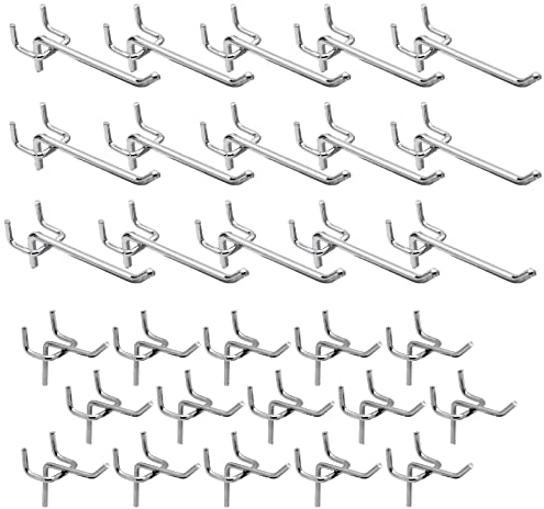 DYOUen Pack of 30 Perforated Wall Hooks Pegboard Simple Hooks Accessories Tool Wall Attachments Hooks for Tool Holder Wall, Garage, Shelf, Workshop