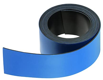 Rebower Cinta Magnética Borrable En Seco Etiquetas Magnéticas Reutilizables Rollo De Imanes Pegajosos, [Para Pizarra Blanca Y Refrigerador Y Manualidades] - 1 Pulgada x 3.28 Pies/Azul