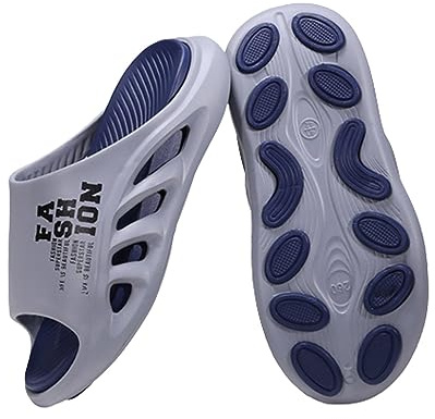 QQLADY Sandali da Recupero da Uomo con Comoda fascite Plantare, con Supporto per L'Arco Plantare, Pantofole Ortopediche Leggere e Confortevoli (43/44,Gray Blue)