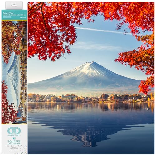 DIAMOND DOTZ 2592662 Original 5D Diamond Painting Squares Set, Mount Fuji im Herbst, DIY Diamant-Malerei-Kit mit quadratischen Glitzersteinen für Erwachsene und Kinder ab 12 Jahren, Advanced