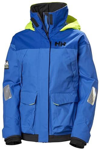 Helly-Hansen Pier 3.0 Waterproof Jackets for Women Featuring Windproof Sailing Fabric and Packable Neon Yellow Hood, 554 Ultra Blue - Medium