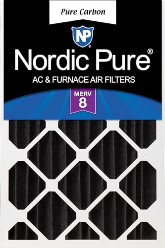 Nordic Pure Merv 8 Veckat ugnsfilter i rent kol för luktreducering 18 x 24 x 4 (17 1/2 x 23 3/8 x 3 5/8)