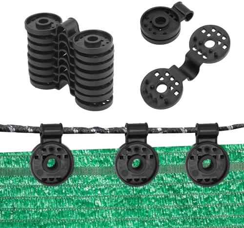 30 Clips Sombra con Ojal Clip Malla Ocultacion Clips de Plástico Tela Sombra Ganchos de Toldo Negro Pinzas para Sujetar Toldos Clips para Toldos para Red Antipájaros
