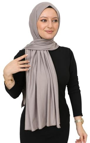 Prien Hijab para Mujeres Bufanda de Viscosa Ligera Hijabs Musulmanes Chal Largo Bufandas Islámicas Pañuelo de Seda de Turquía para Mujeres, Talla única