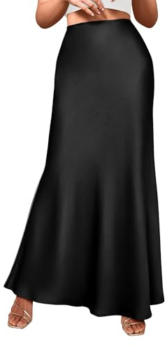 BTFBM Skirts for Women Summer 2026 Business Casual Outfits High Waist Cocktail Party Wedding Mermaid Spring Maxi Skirt(Black, Large)
