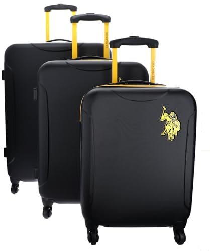 U.S. Polo Assn. NewLeader Hard Case Trolley Set CS+M+L Black