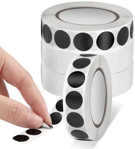 4000 Stück Runde Aufkleber, Weiße、Schwarze Aufkleber, 13mm Klebepunkte, Schusspflaster, Wasserdichte Runde Aufkleber， Farbcodierungsetikett für Büro, Klassenzimmer, Geschäft, Markierung, Zuhause