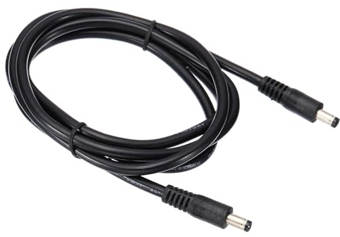 PATIKIL 5 fot 5,5 x 2,5 mm hane till 5,5 x 2,1 mm hane DC-strömkabel, 18 AWG trådadapter kontaktkabel laddningskabel för DVR-router-övervakningskamera, svart.