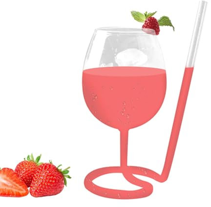 usefulbeauty Bicchiere da cocktail con cannuccia 300 ml/350 ml - Novità Calice a in vetro Sipper con cannuccia - Per cocktail Vino Succhi Whisky Home Bar Club Vetreria Regalo