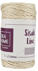 IDEA HOME Sisalseil, Natur Sisal Seil, Juteseil, Sisal Schnur, Jutekordel für Haushalt Garten DIY, Kratzseil Katzenzubehör, Braun, 2mm 55M 0.1kg