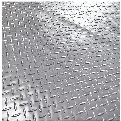 Rouleau de protection de sol de garage à motif de plaque diamantée, idéal pour remorque, voiture, camping-car, moto, bateau, 7,4 m, 2,5 m de large, tapis d'entrepôt de sous-sol, couleur grise,