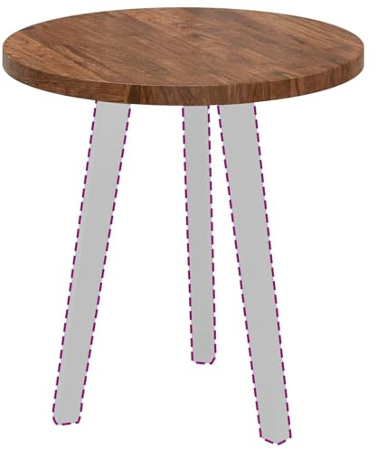 vidaXL Tischplatte Hellbraun Ø 50 x 2,5 cm Massivholz Eiche, Moderner runder Eichen-Tischplatte, wendbares Design, stylische Essfläche, praktisches Möbel für Wohnzimmer