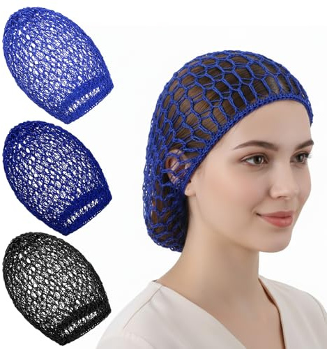 3 Pack Mesh Hair Net Hair Net Snoods for Women Sleeping Mesh Rayon Knit Snood Hat Women Crocheted Sleep Cap for Sleeping Soft Sleepings Hat Hairs Accessories