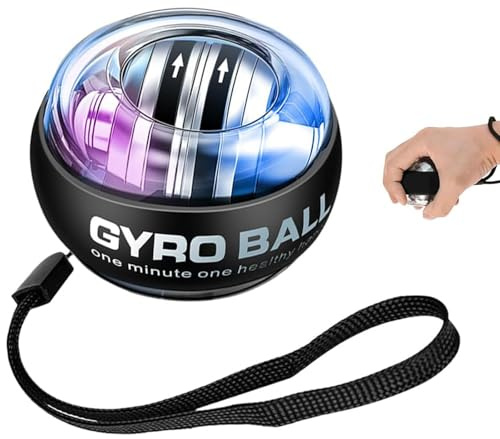 Torque Ball with Counter - Auto-Start Wrist Power Gyro Ball, Forearm Strengthener, Grip Strength Trainer, Hand Strengthening Devices, Wrist Trainer Balls, Finger Exerciser with LED Lights