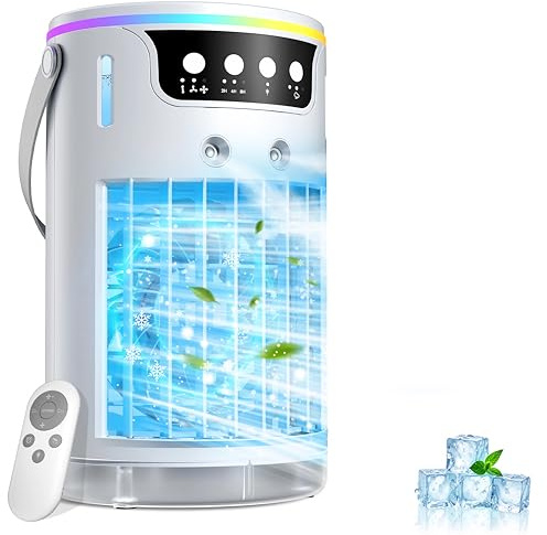 Mini klimaanlage, 1200ml Mobile Klimaanlage mit 3 Geschwindigkeiten & 2-4-8H Timer, Klimaanlage mobil für Schlafzimmer Büro Schreibtisch