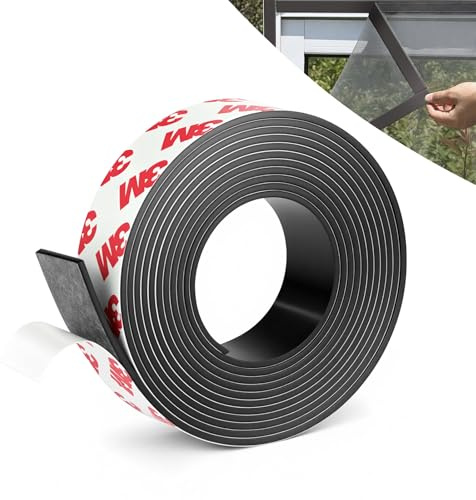 AOOWU magnetband självhäftande stark, 2 m magnetremsor självhäftande stark, magnetisk tejp kan skäras till storlek med optimal vidhäftning, självhäftande magneter med hög magnetisk slips