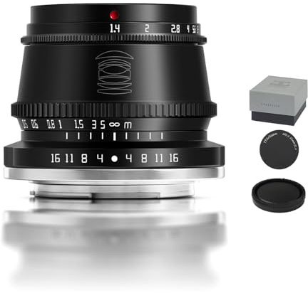TTARTISAN 35 mm f1.4 APS-C manuellt fokusobjektiv för M43-Mount, svart