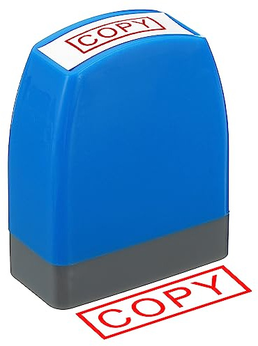 PATIKIL Tampon Encre Rouge Bureau Messages Pré-encrés Rechargeable Bleu
